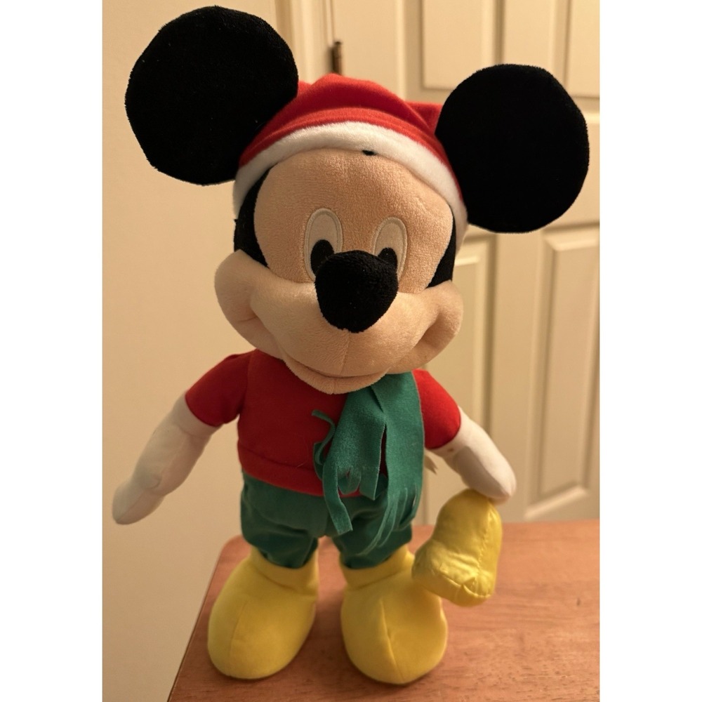 Disney Animated Christmas 14" Mickey Mouse Singing Deck The Halls Tested‎